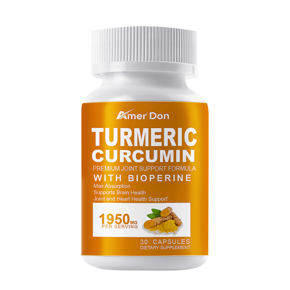 30/60 Capsules Turmeric Curcumin 1950mg Herbal Extract with BioPerine