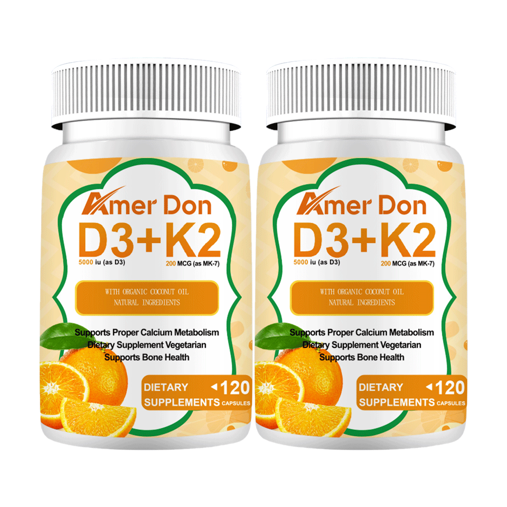 Vitamin D3 5000 IU + K2 200mcg 120/240 Capsules Extra Strength D3 K2 Supplements