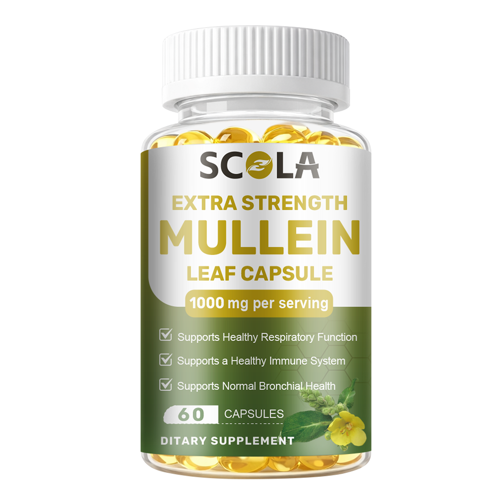Mullein Leaf Capsules 1000mg – Support Lung Cleanse Respiratory Health Vegan