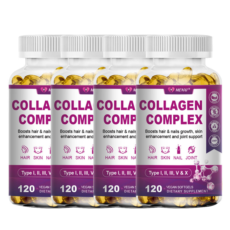 Collagen Peptides Pills 2000mg Hydrolyzed Anti Aging Capsules Types I,II,III,V,X