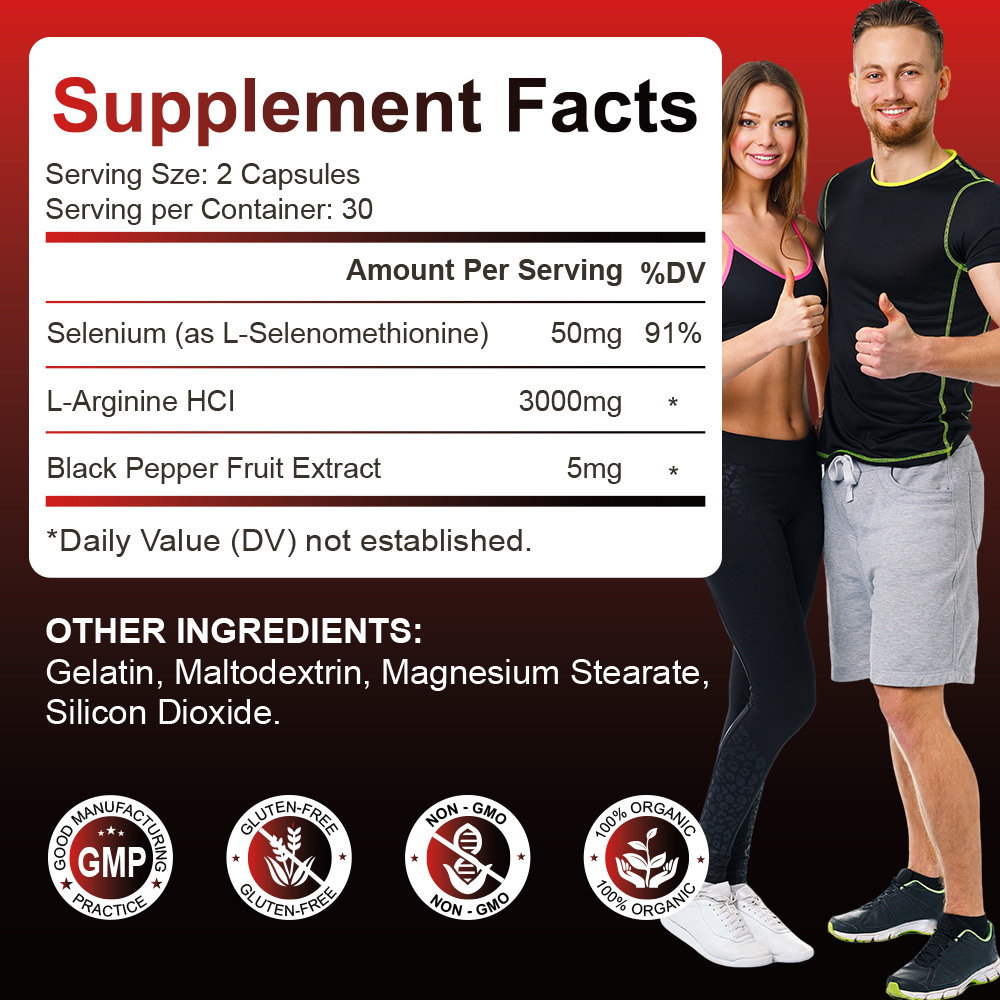 60/120PC L-Arginine 3000 MG, Extra Strength Nitric Oxide & Circulation Boost