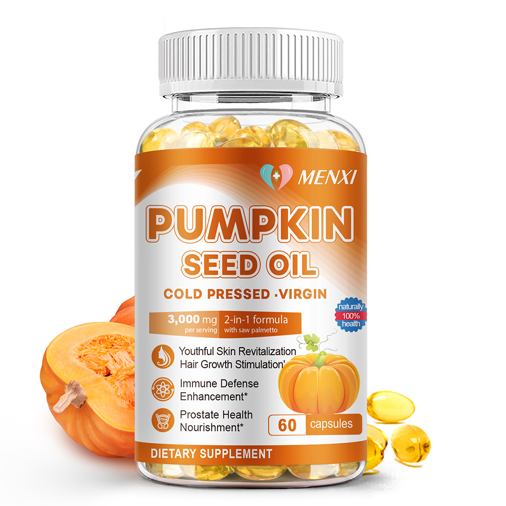 Pumpkin Seed Oil Saw Palmetto 3000mg Softgels Cold Press Virgin Bladder Health