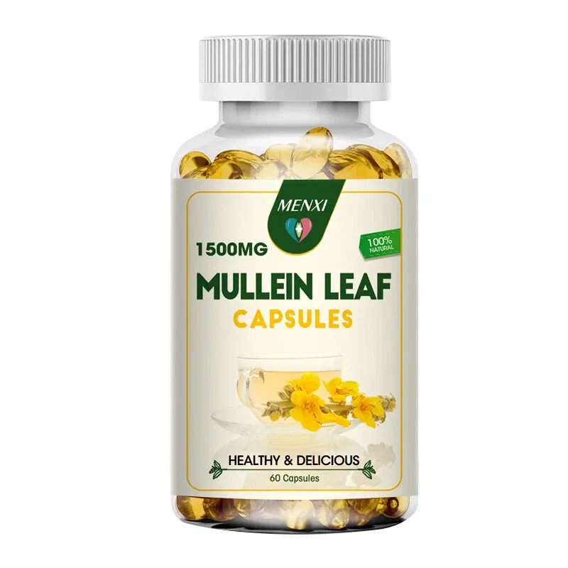 Mullein Leaf Caps For Lung Cleanse Herbal Leaf of Flowers Detox Enhance Immune