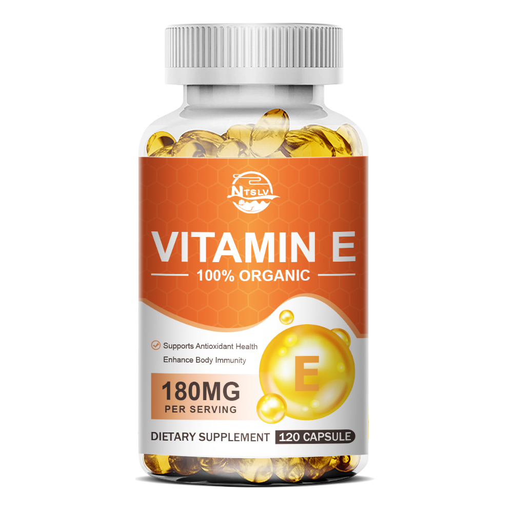 1-4 Packs Organic Vitamin E 180mg Softgels, Antioxidant Support Immune Health