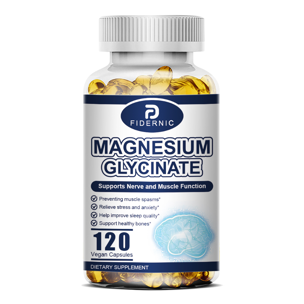 Magnesium Glycinate 400mg, Supports Muscle Function, Stress Relief Restful Sleep