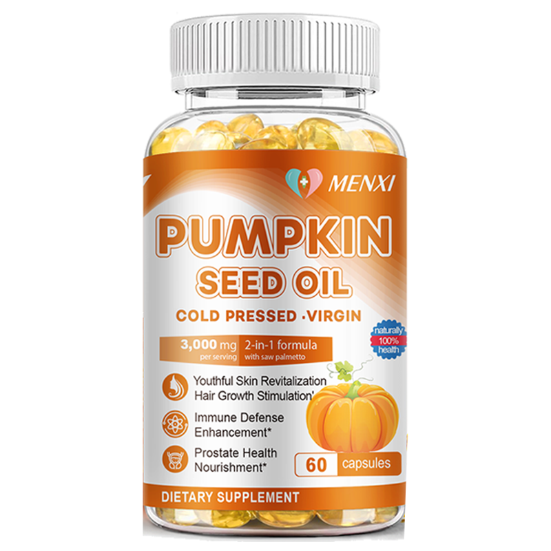 Pumpkin Seed Oil Saw Palmetto 3000mg Softgels Cold Press Virgin Bladder Health