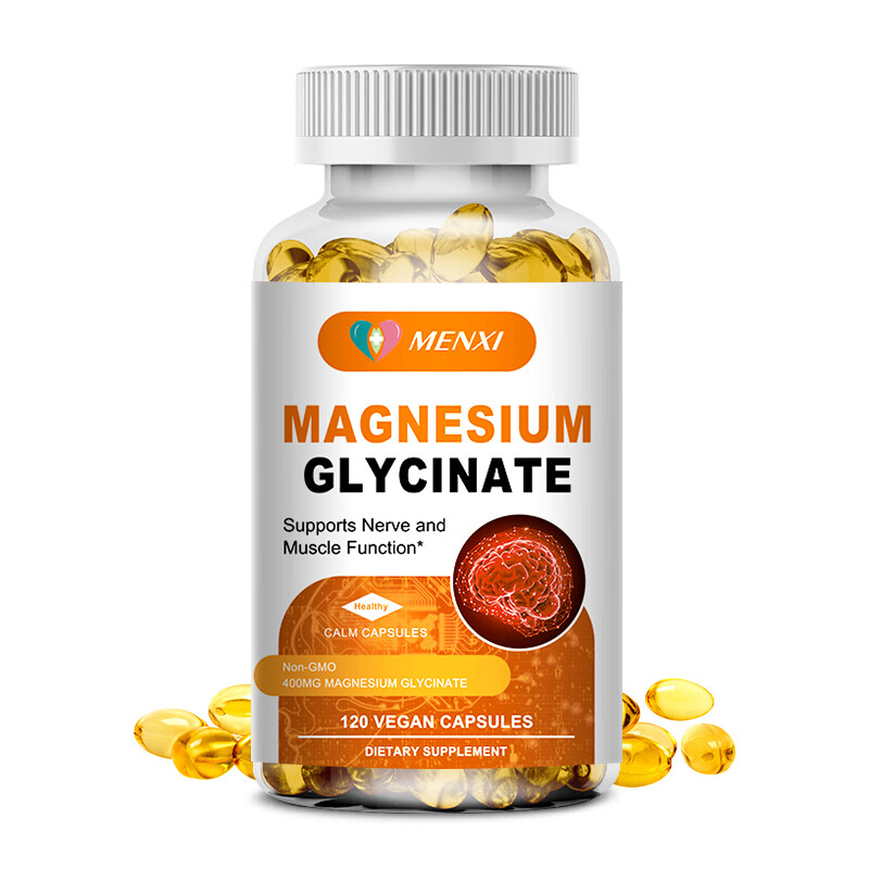 1-4 Packs Magnesium Glycinate 400mg Capsules Support Stress Relief Muscle Bone