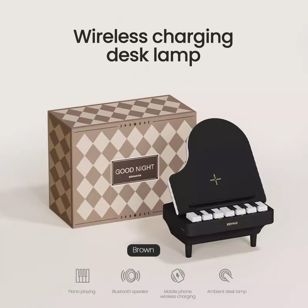 Altavoz Bluetooth Carga Inalámbrica EZVALO y Soporte Lámpara Mesa Piano Jugable - Imagen 12 de 12