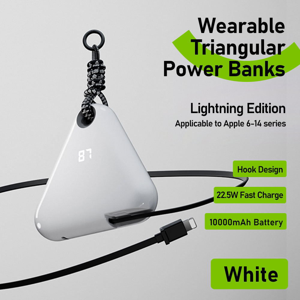 Banco de alimentación de carga rápida de 10000 mAh con cable de expansión incorporado para Apple/Huawei - Imagen 18 de 20