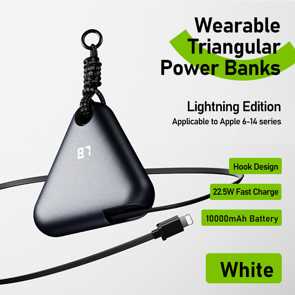 Banco de alimentación de carga rápida de 10000 mAh con cable de expansión incorporado para Apple/Huawei - Imagen 20 de 20