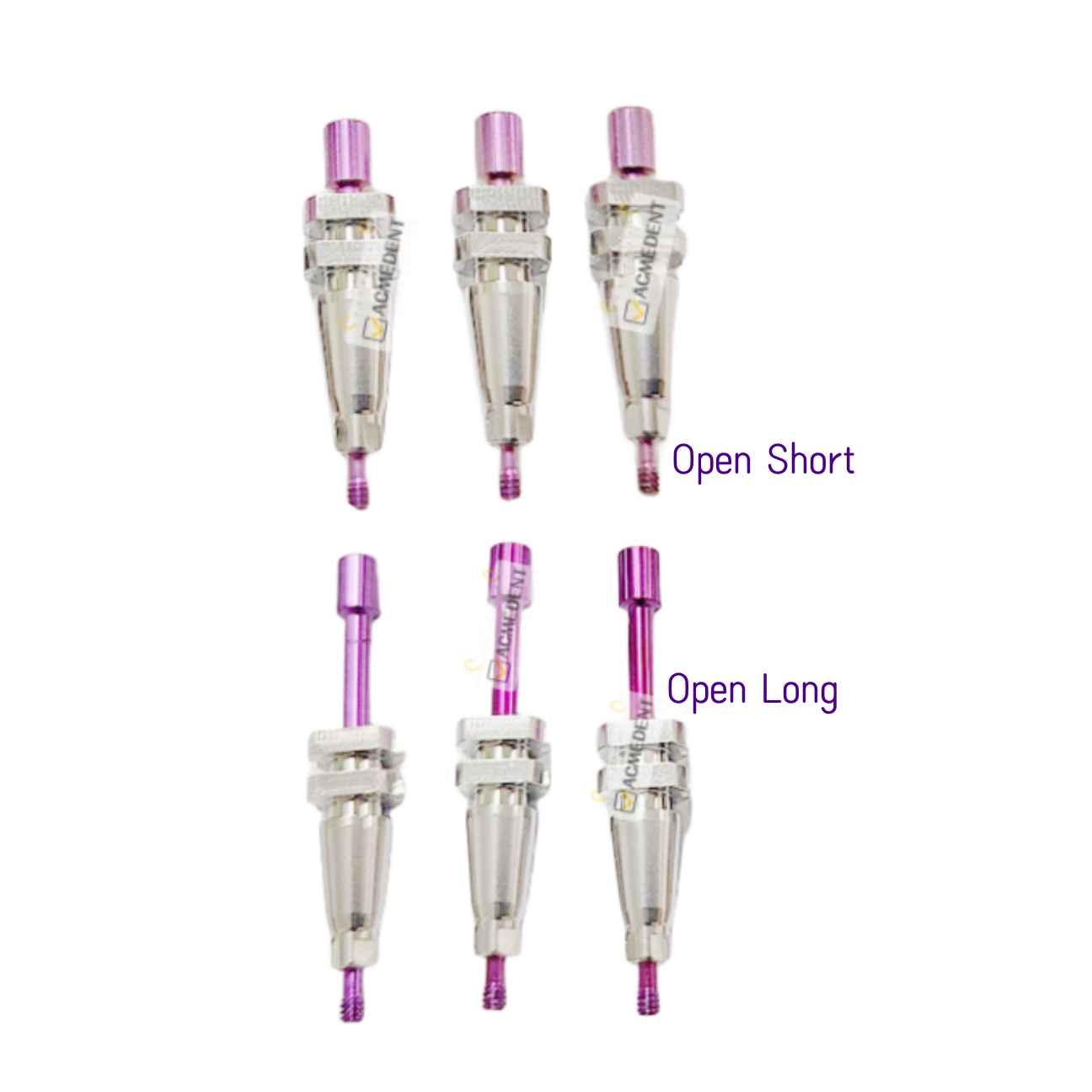 10Pcs Dental RC Open Level Tray Transfer Impression Coping Regular Size Purple
