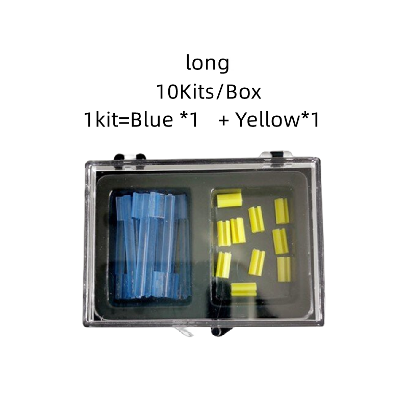 10Kits Dental Blue Bar Yellow Clips Bolt Inserts Overdenture Attachment