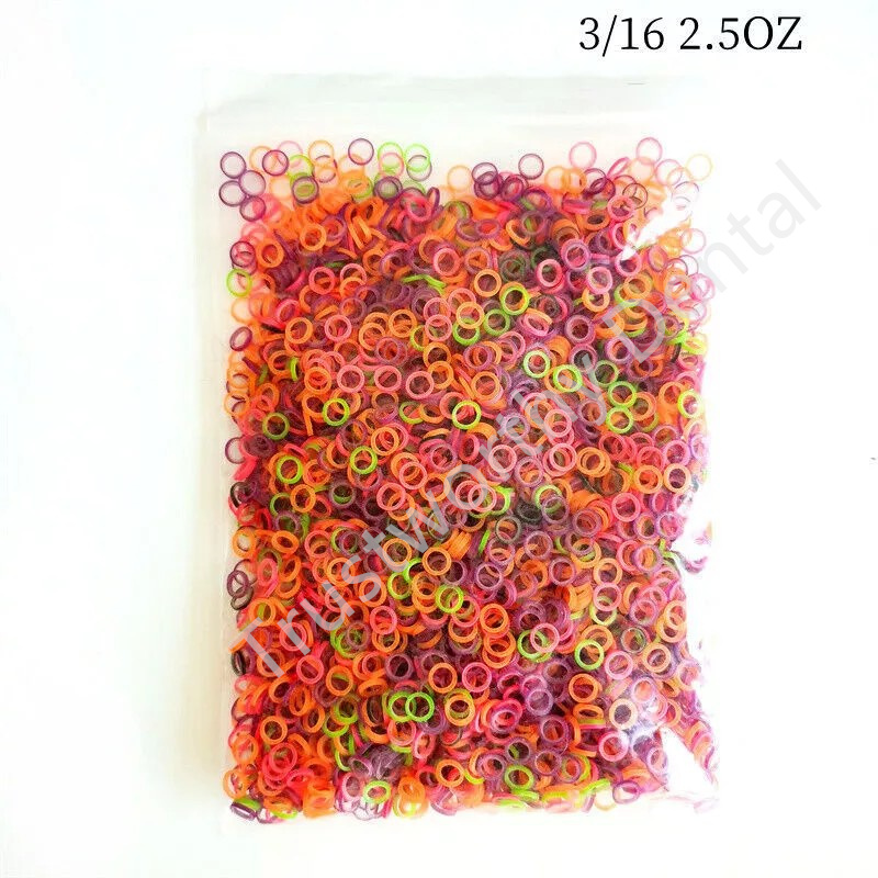 Dental Orthodontic Super Elastics Rubber Bands Ties Ligatures Color 2.5OZ 6.5OZ