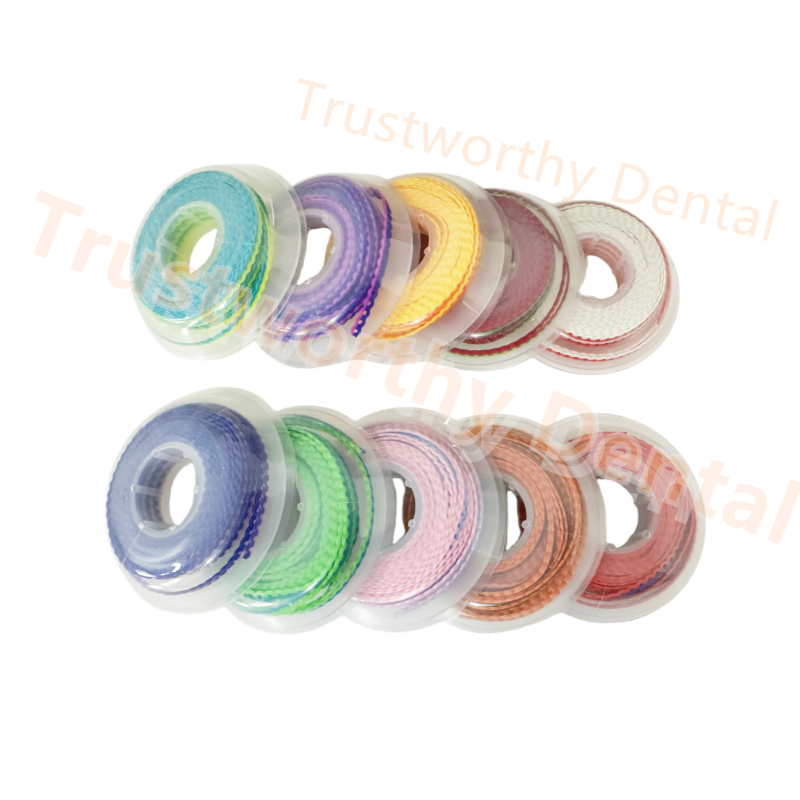 Dental Power Chain Elastic Chains Orthodontic Rubber Bands Double Color 10Rolls
