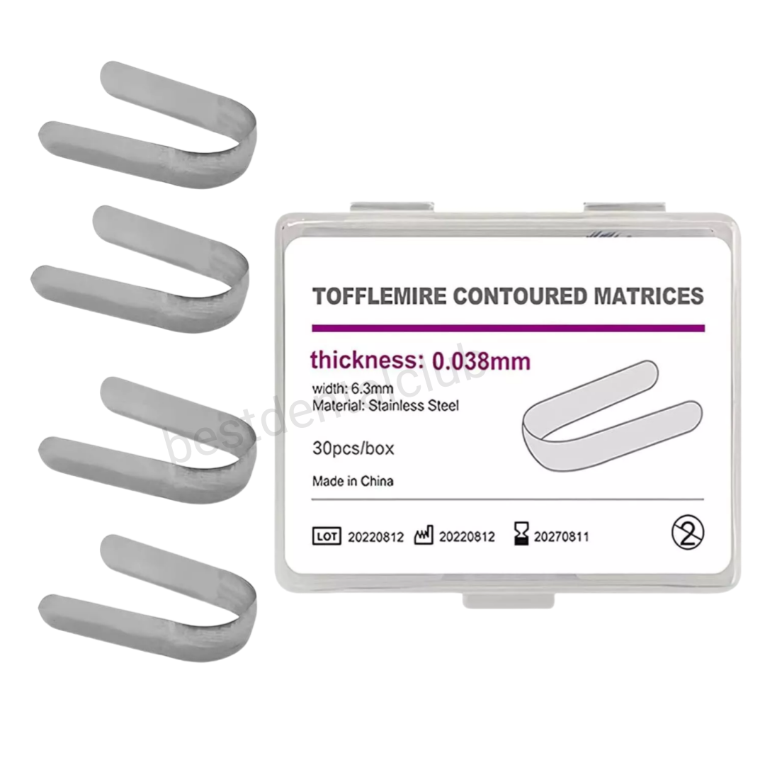 30 Stck. Dental Tofflemire konturierte Matrizen Edelstahl Premolar Matrix Bänder - Bild 9 von 10
