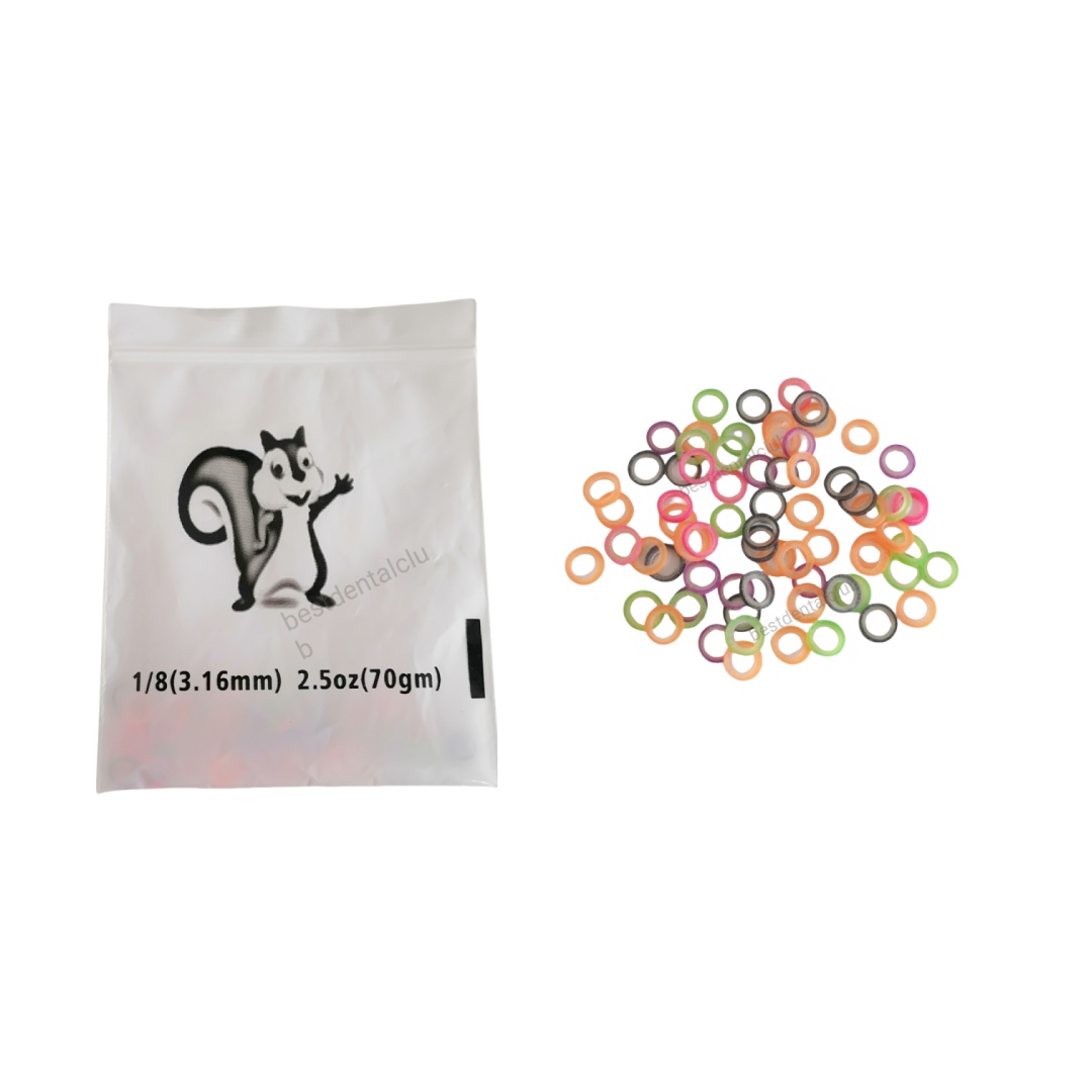 Dental Elastic Rubber Band Orthodontic Elastic Brace 2.5OZ 4Sizes