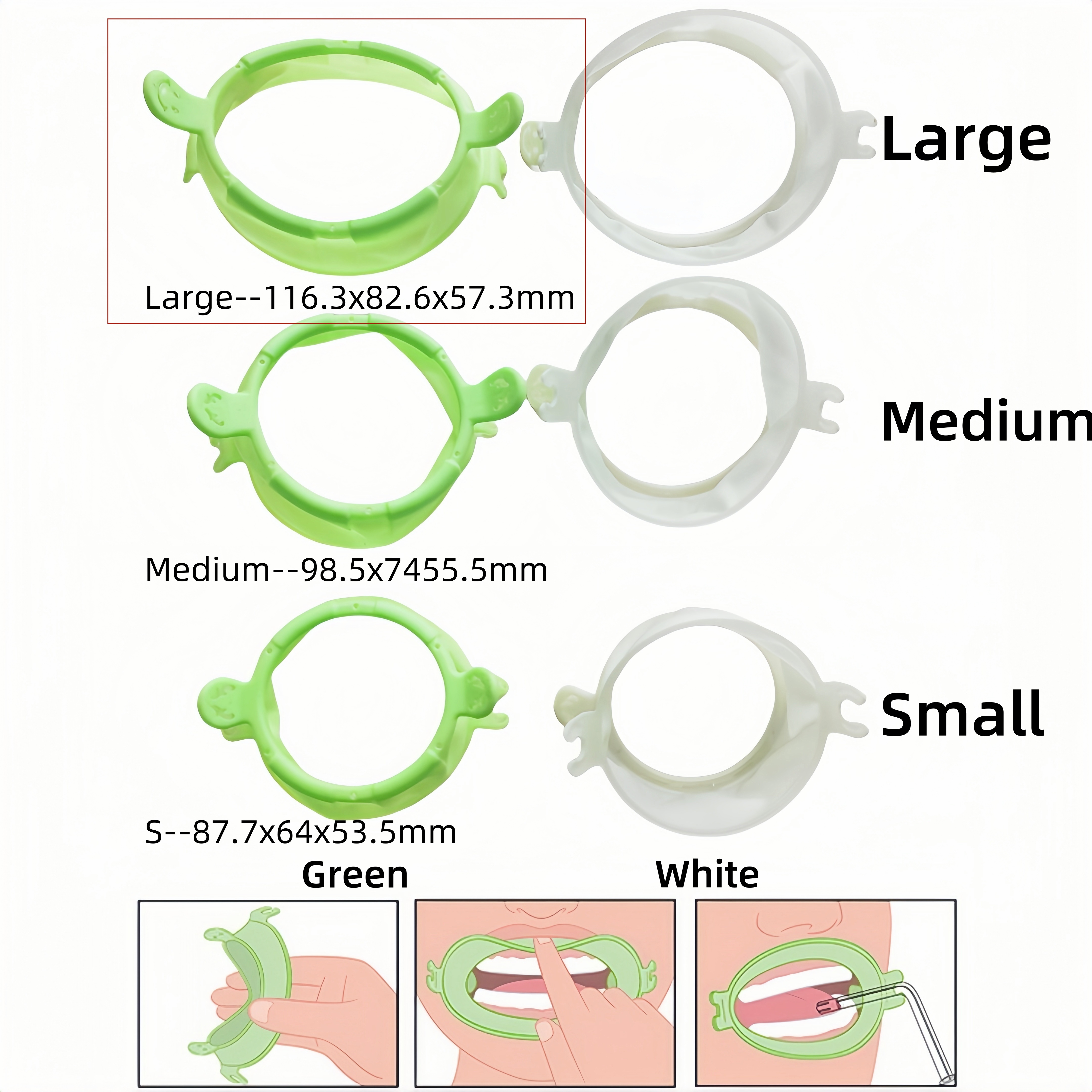 20Pc Dental Mouth Opener Lip Cheek Retractor Smile Face Saliva Tube Holder S/M/L