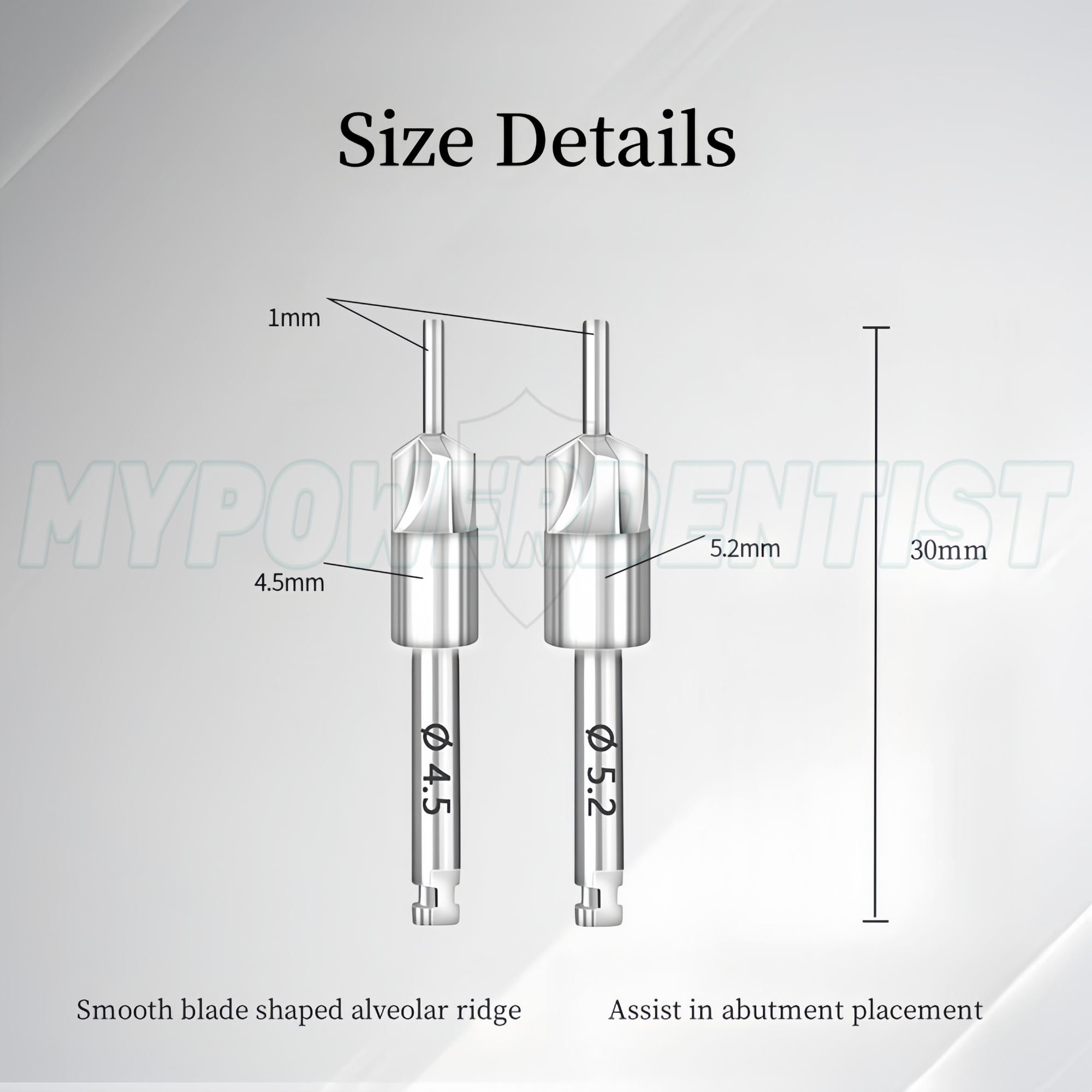 Removedor de perfilador de hueso dental implante recortador de interferencia de hombro 4,5 taladro de 5,2 mm - Imagen 13 de 13