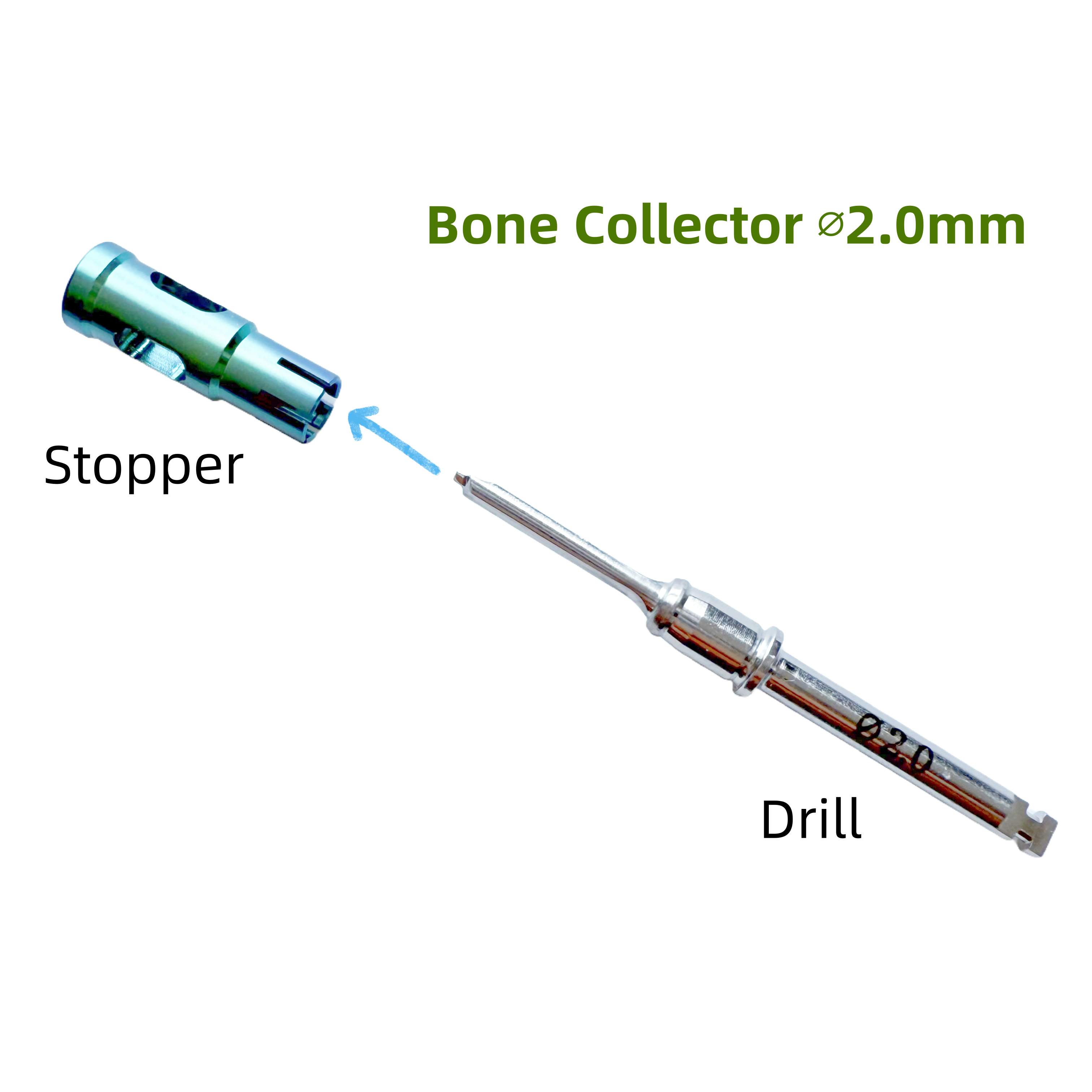 Dental Never Loss Bone Collector Drills Implant Stopper Self Bone Powder Harvest