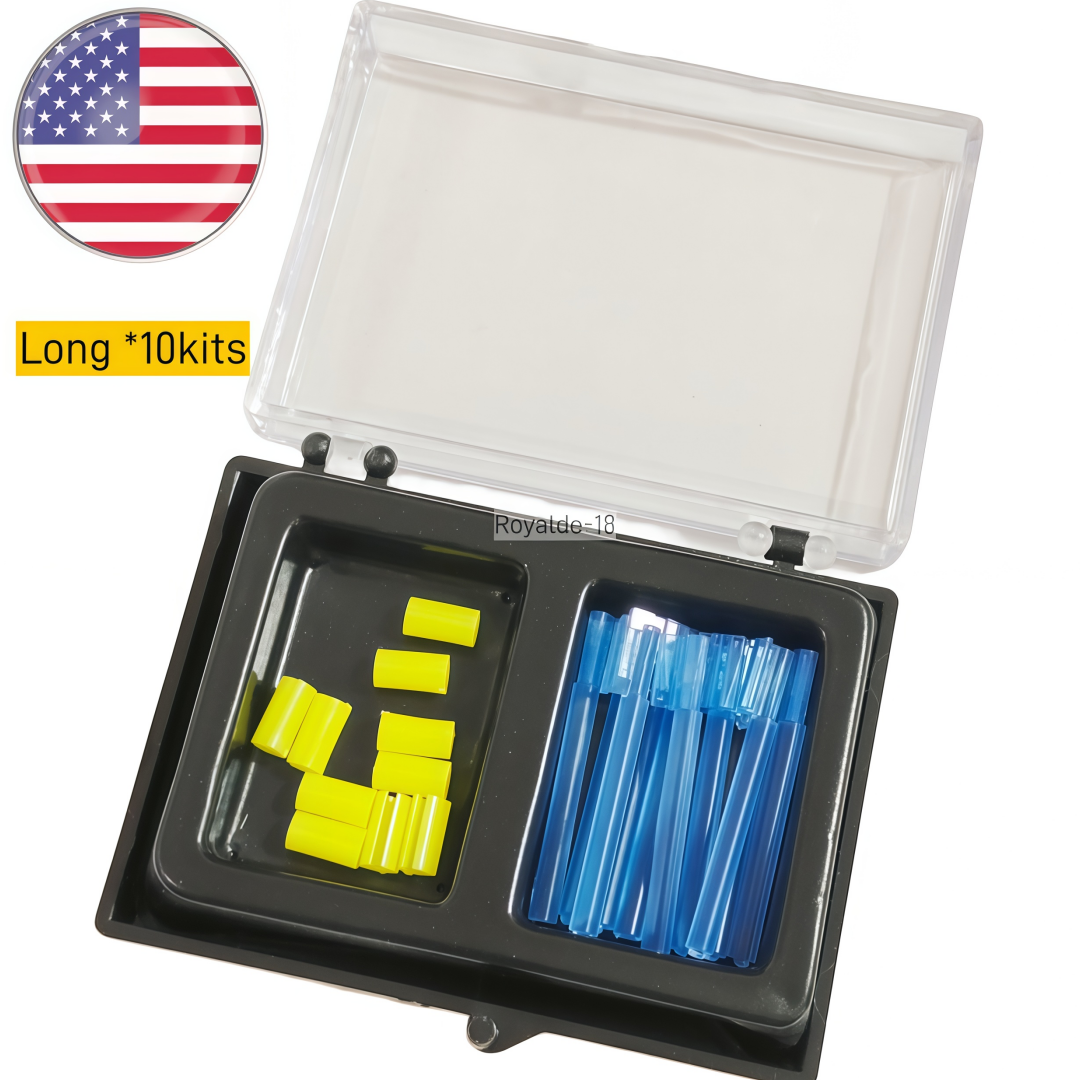 10Kits Dental Overdenture Attachment Blue Bar Yellow Clips Bolt Inserts Implan