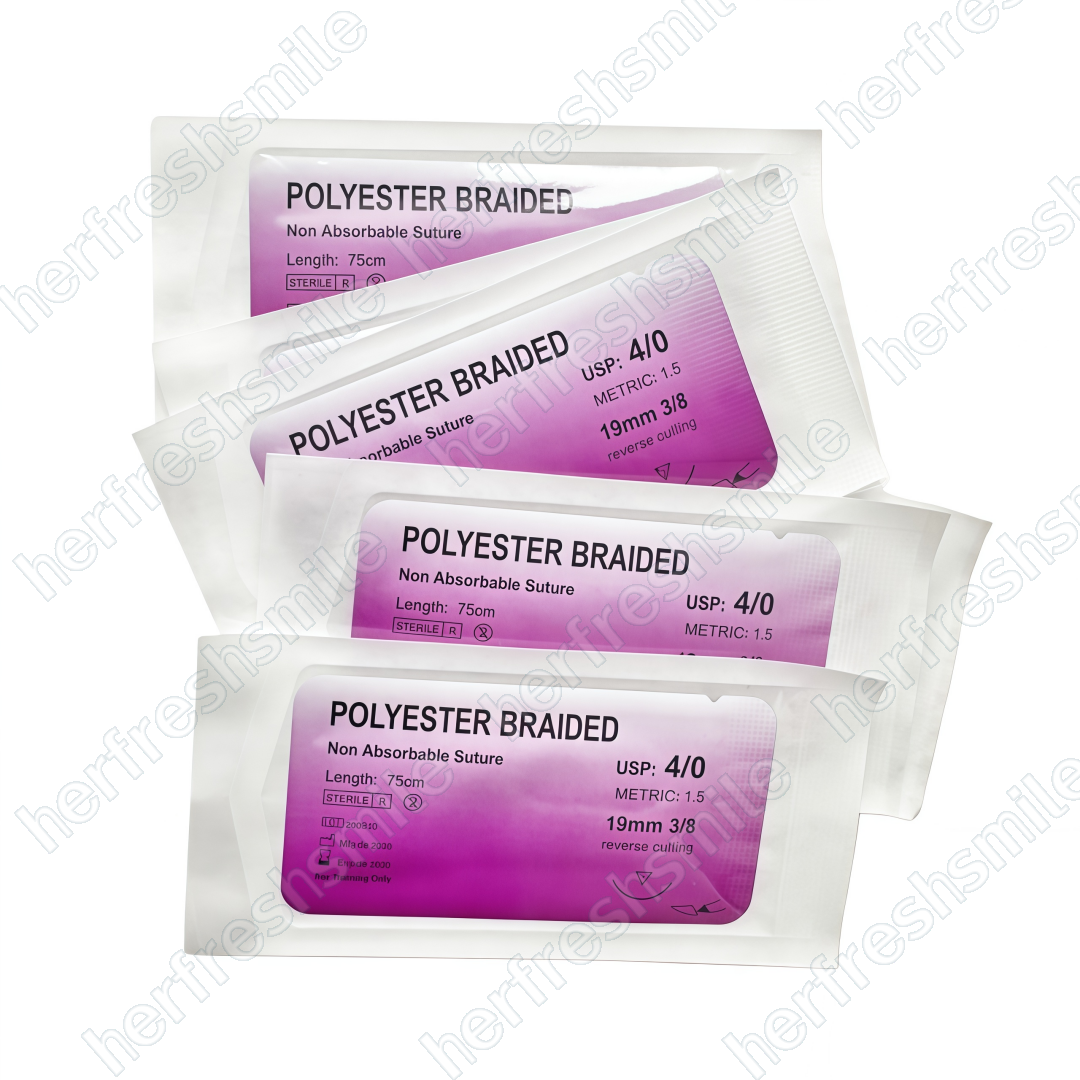 100Pc Dental Practice Suture Threads Reverse Needle Oral Surgical Braided Suture