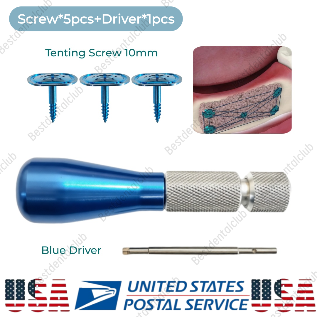 6Pcs Dental GBR Tent Screw Guide Regeneration Tent Screw Driver USA STOCK
