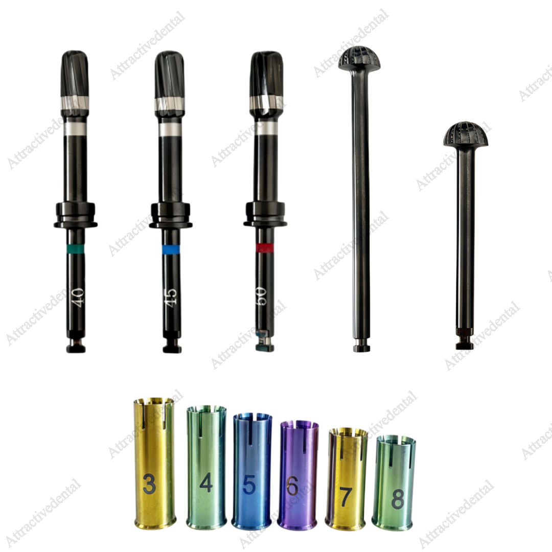 Dental DLC Lift Drills Reamer Stoppers Implant Crestal Drill Bit Sleeves