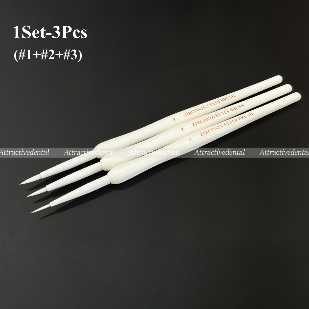 Zirconia Stain Brush Dental Denture Staining Brushes Synthetic Pens White Color