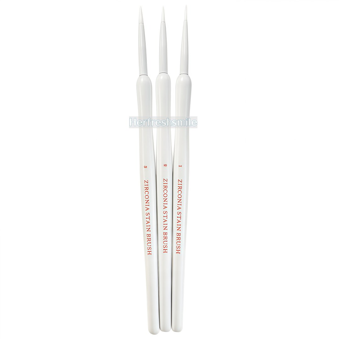 Zirconia Stain Brush Dental Denture Staining Brushes Synthetic Pens White Color