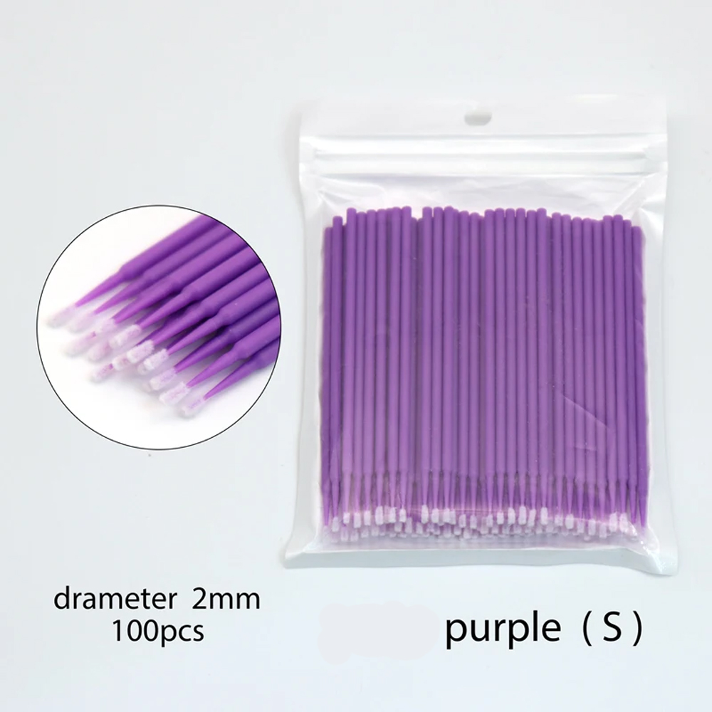 100 Stück Mikrobürsten Tupfer für Wimpernverlängerungen und Zahnreinigungswerkzeug - Bild 8 von 9