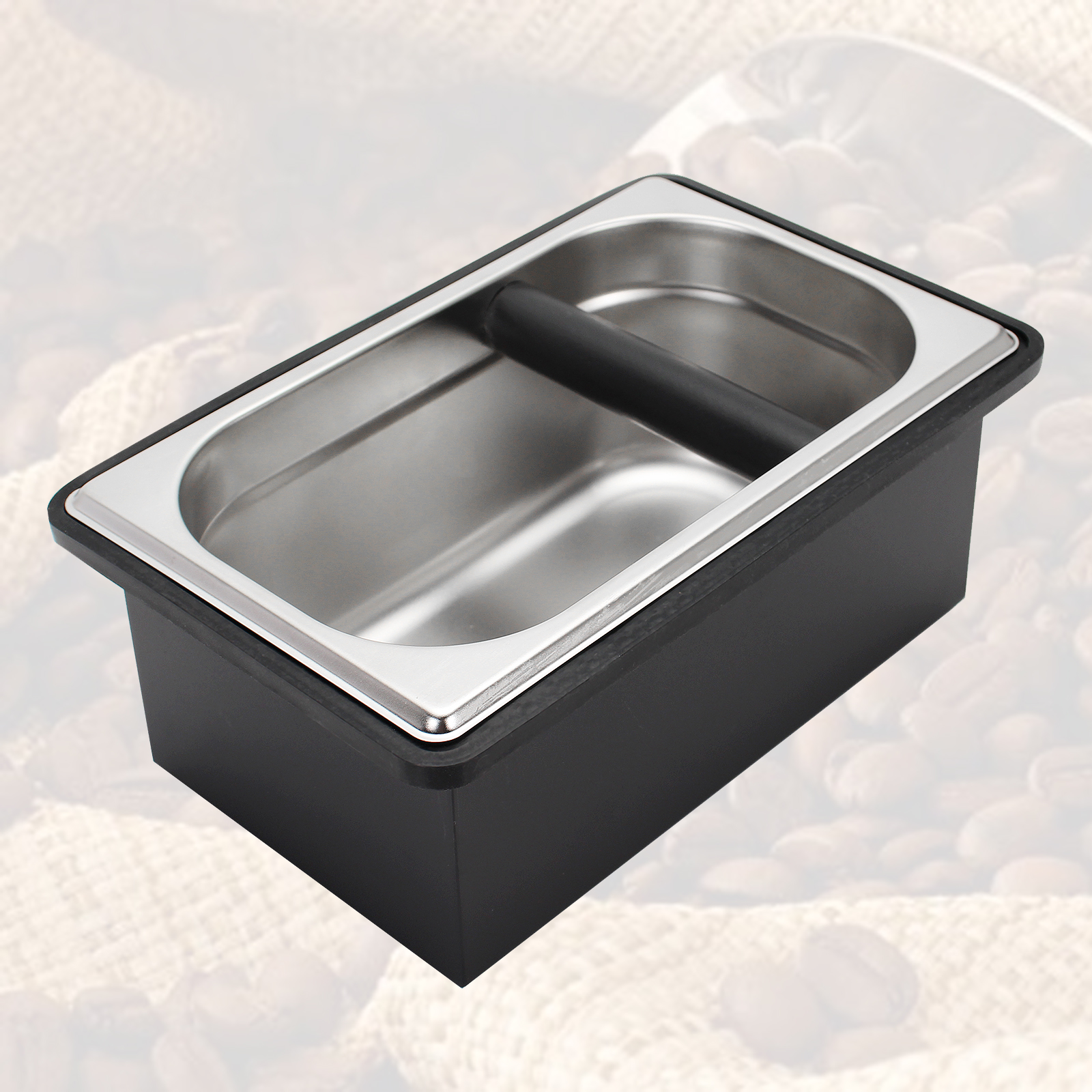 Caja de golpe de espresso contenedor de discos de café de acero inoxidable con soporte anillo de goma - Imagen 13 de 13