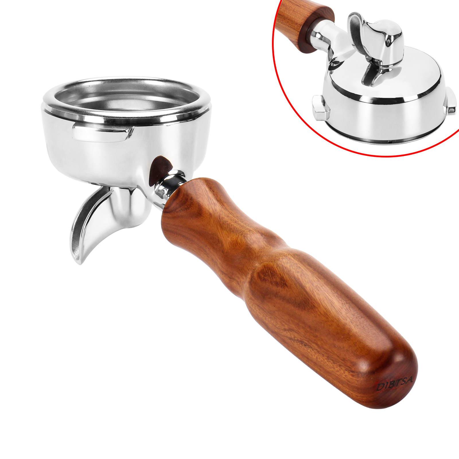 Portafiltro Caffè 58mm per Nuova Simonelli Filtro Staccabile Manico Legno 2 Orecchie - Foto 22 di 27