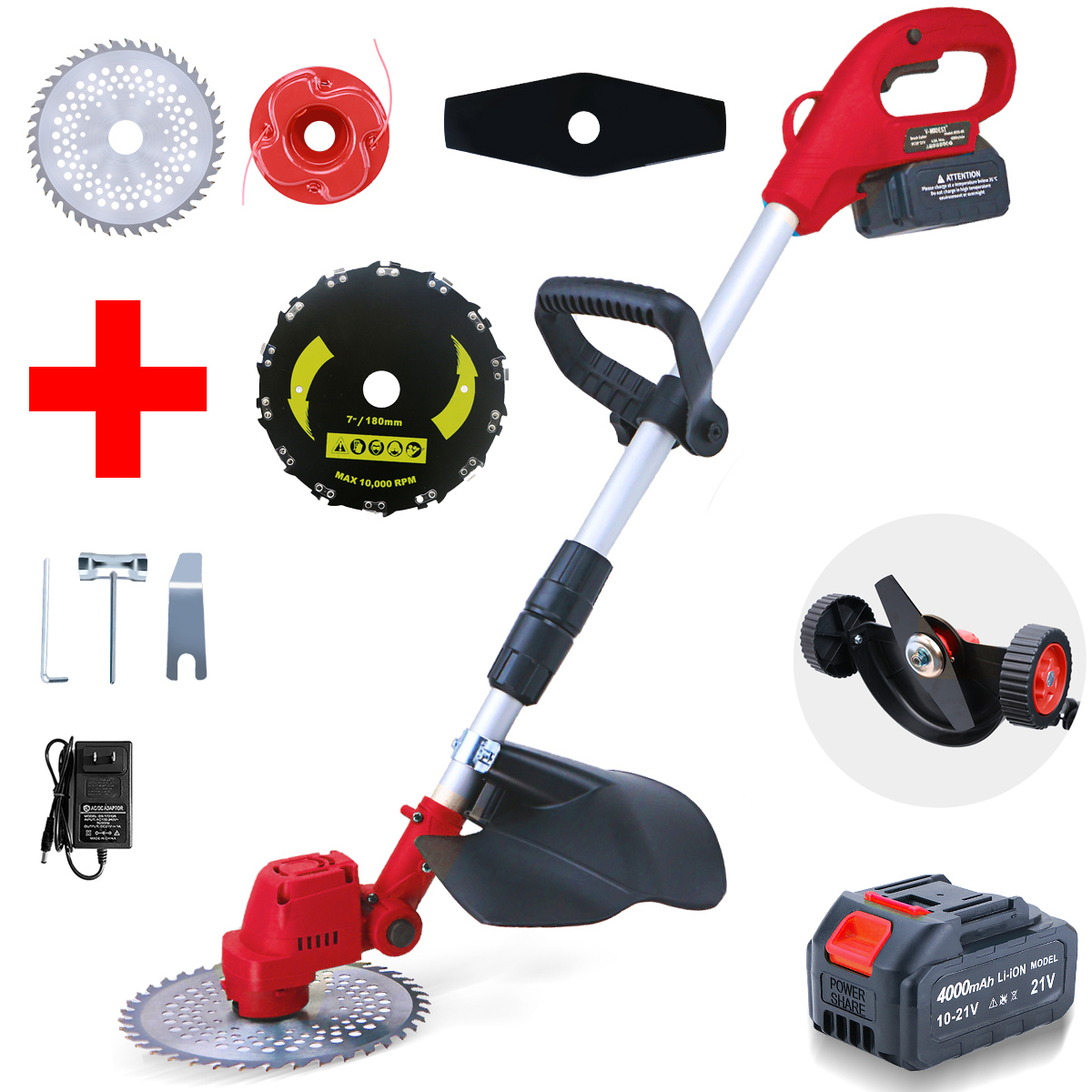 3 Type Electric Weed Eater Lawn Edger Cordless Grass String Trimmer Brush Cutter