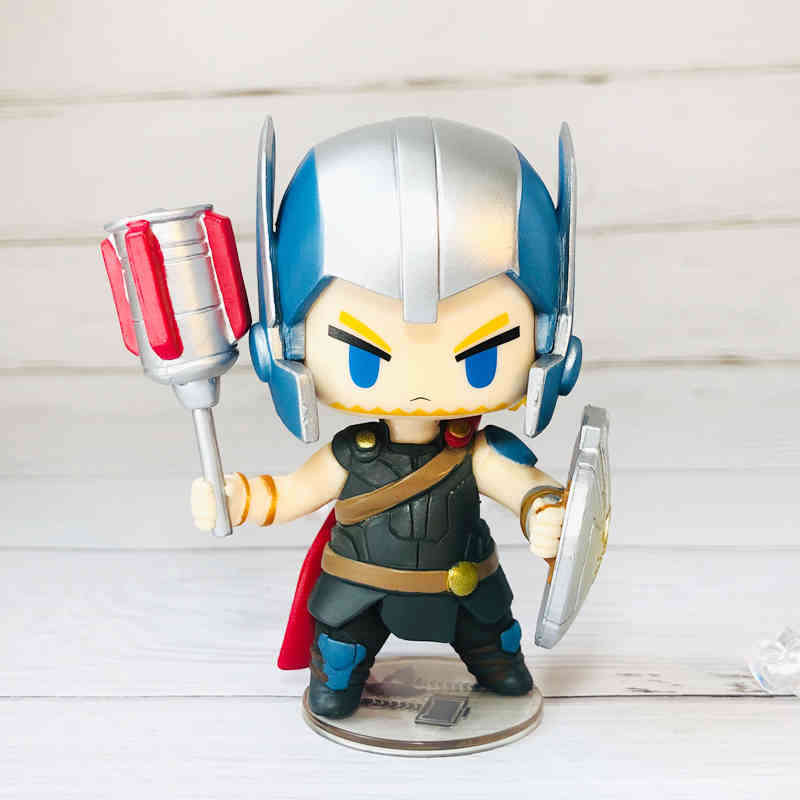 Marvel The Avengers Thor Hulk Q Edition Doll Figure Model Car Desktop Decor Gift