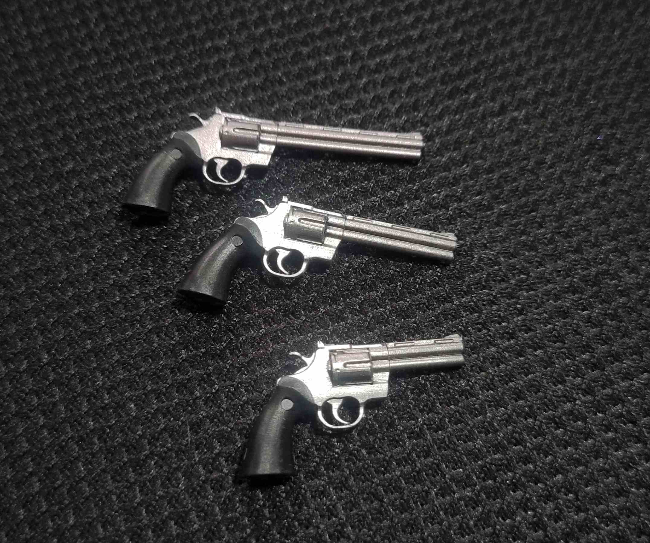 3Pc Set 1/12 Scale Colt Anaconda Revolver Weapons Model for 6" Action Figure - Picture 5 of 5