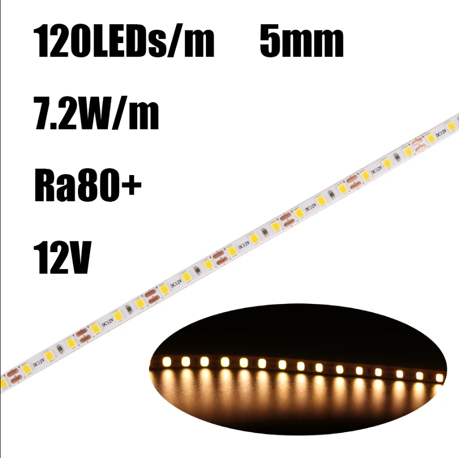 12V 24V LED Strip Lights 2835 SMD Warm/Cool White 120led/m Flexible Tape 5m-20m - Picture 13 of 17