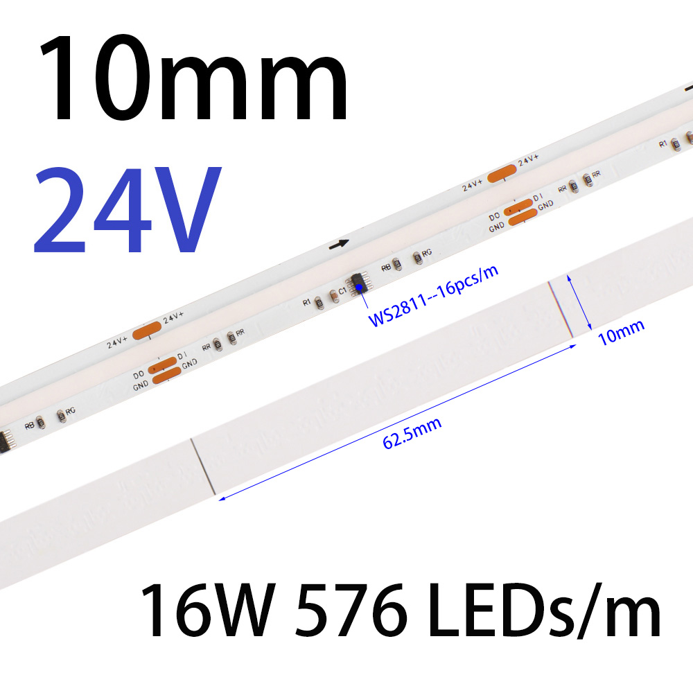 12V 24V WS2811 COB RGB LED Strip IC Addressable Full Color Flexible Tape Light - Picture 19 of 23