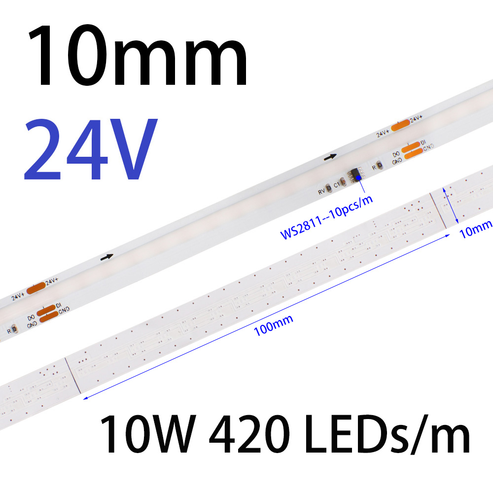 12V 24V WS2811 COB RGB LED Strip IC Addressable Full Color Flexible Tape Light - Picture 18 of 23