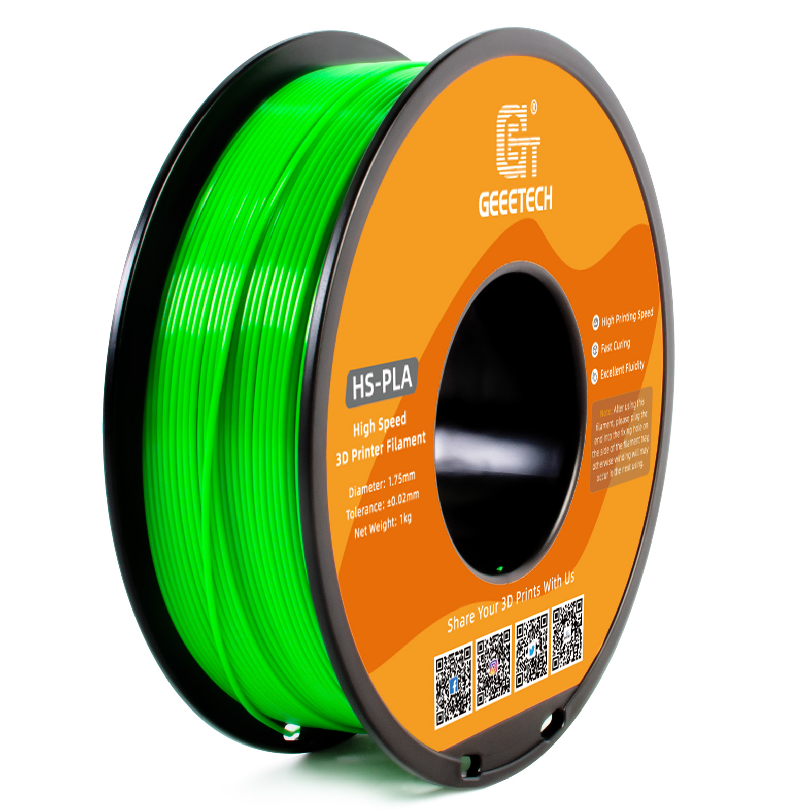 1KG/Rol 1.75MM High Speed PLA Geeetech HS-PLA Filament for 3D Printer Faster PLA