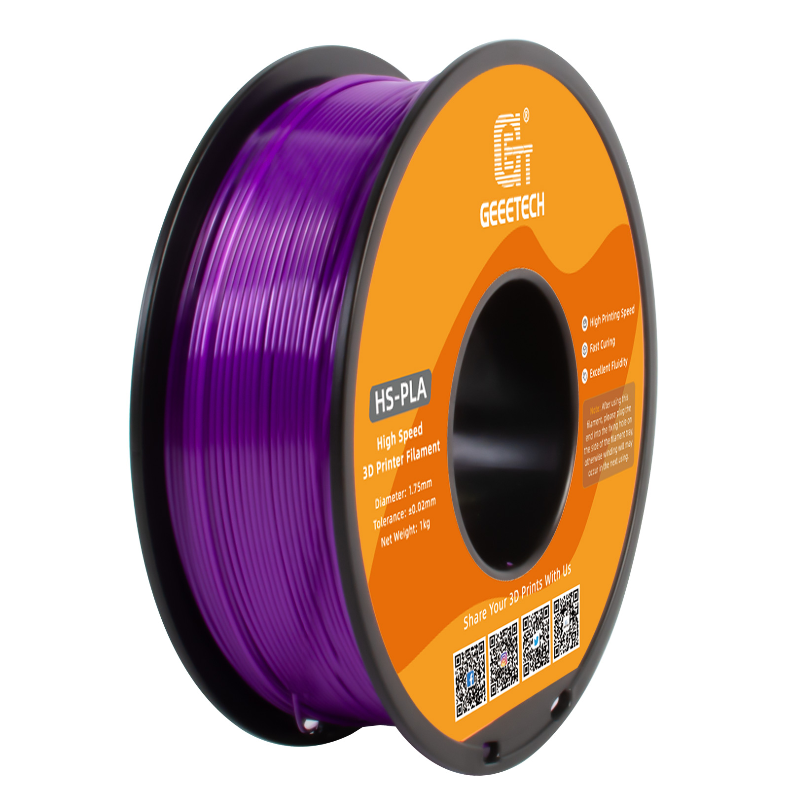 1KG/Rol 1.75MM High Speed PLA Geeetech HS-PLA Filament for 3D Printer Faster PLA