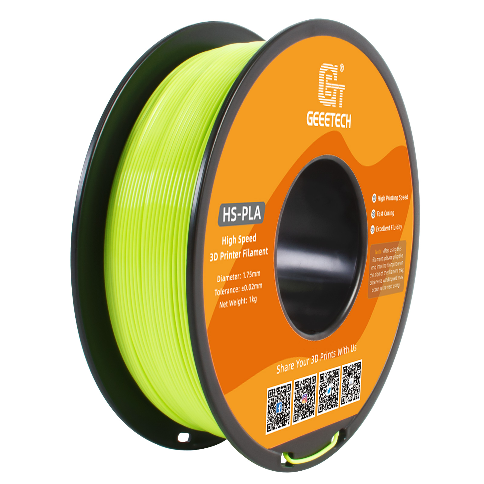 1KG/Rol 1.75MM High Speed PLA Geeetech HS-PLA Filament for 3D Printer Faster PLA