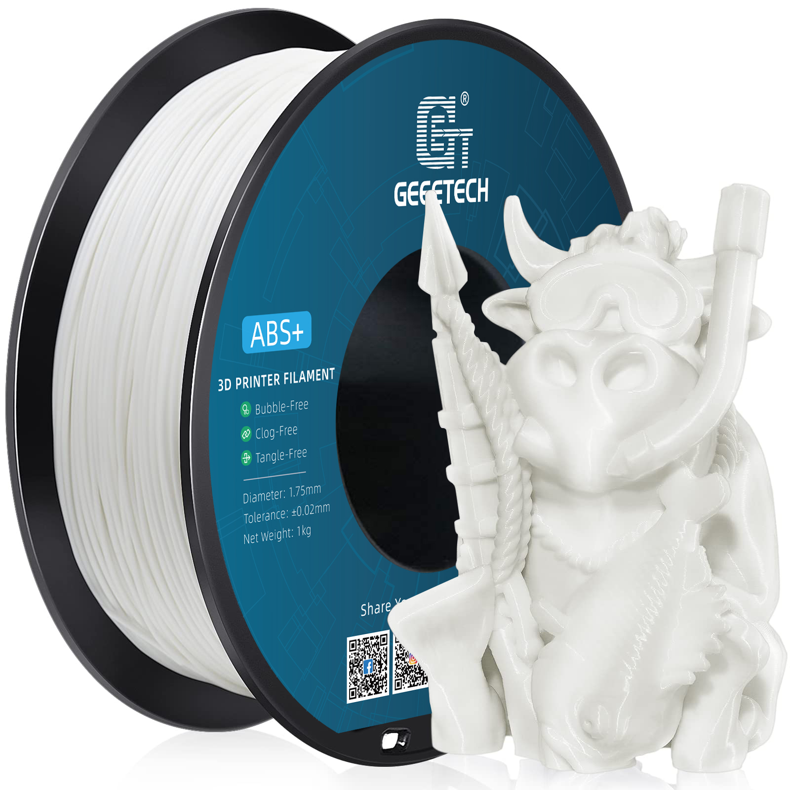 Geeetech 3D Printer ABS+ Filament 1.75mm 1KG/roll Strong Durable Consumables