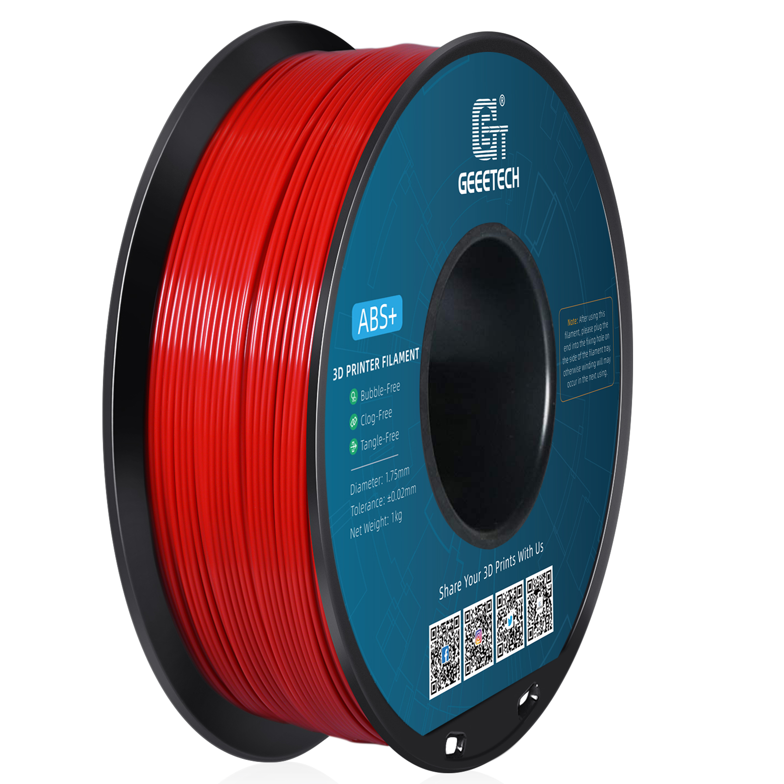 Geeetech 3D Printer ABS+ Filament 1.75mm 1KG/roll Strong Durable Consumables