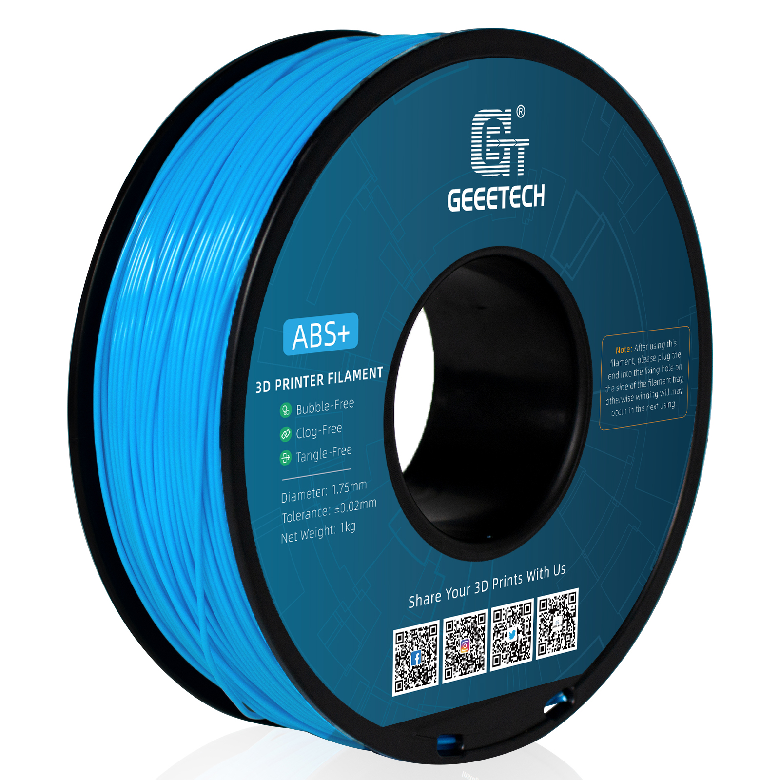 Geeetech 3D Printer ABS+ Filament 1.75mm 1KG/roll Strong Durable Consumables