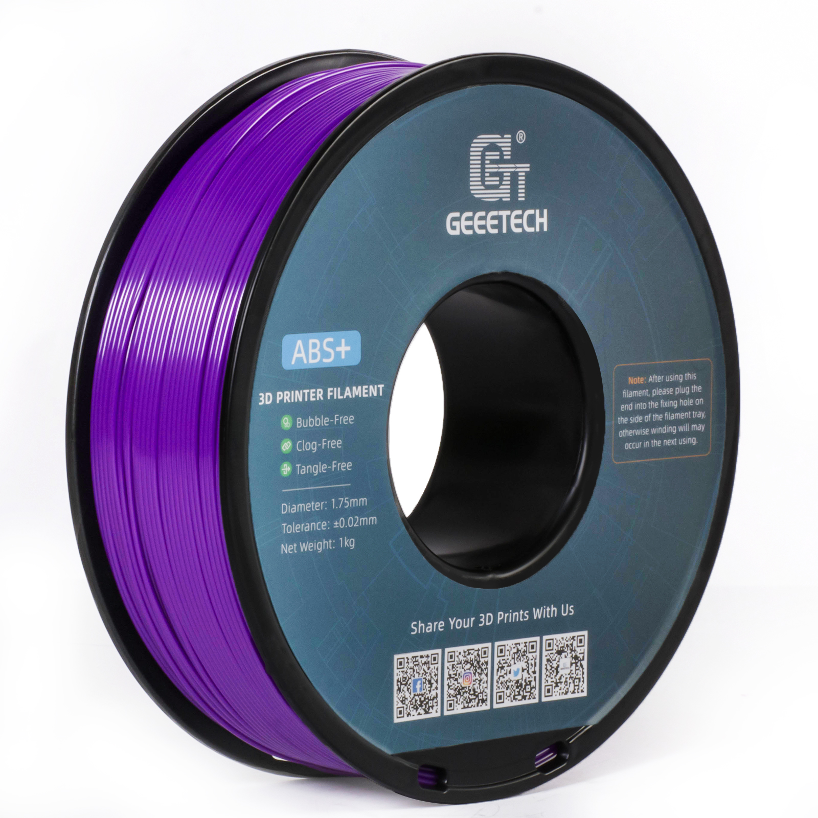 Geeetech 3D Printer ABS+ Filament 1.75mm 1KG/roll Strong Durable Consumables