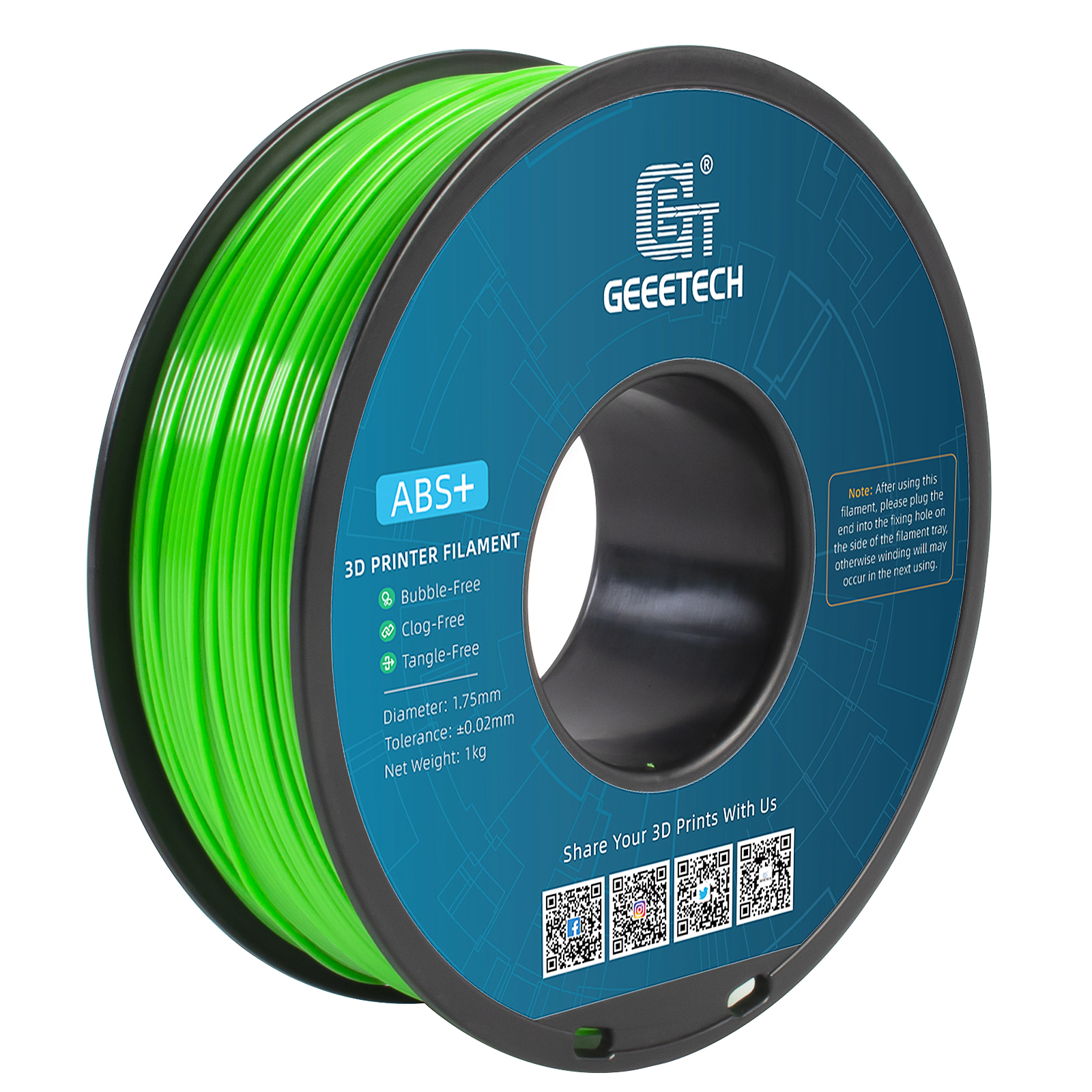 Geeetech 3D Printer ABS+ Filament 1.75mm 1KG/roll Strong Durable Consumables