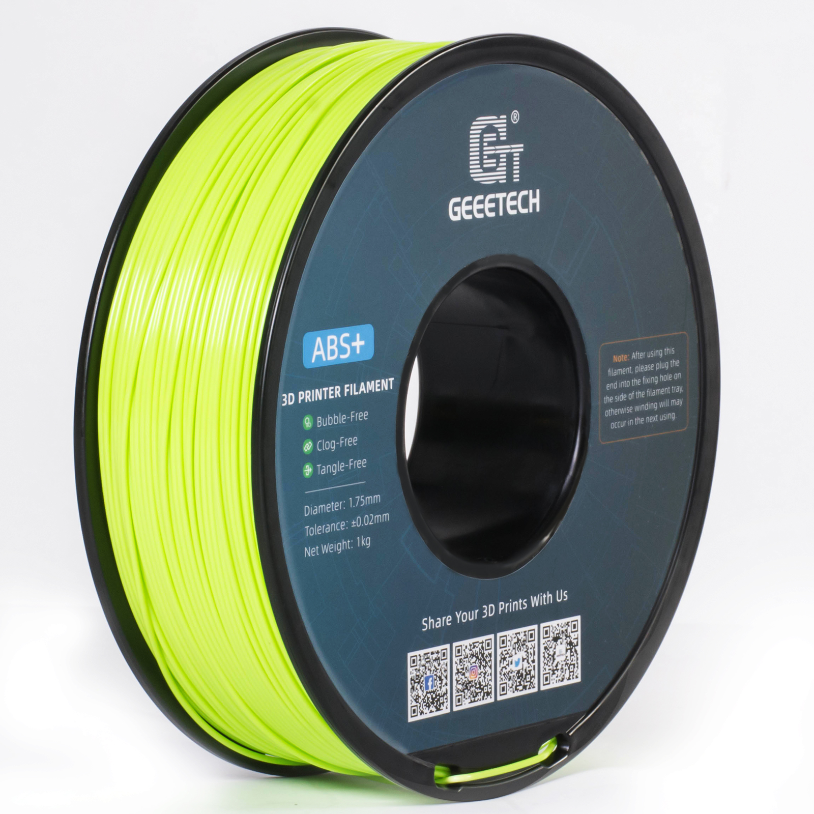 Geeetech 3D Printer ABS+ Filament 1.75mm 1KG/roll Strong Durable Consumables