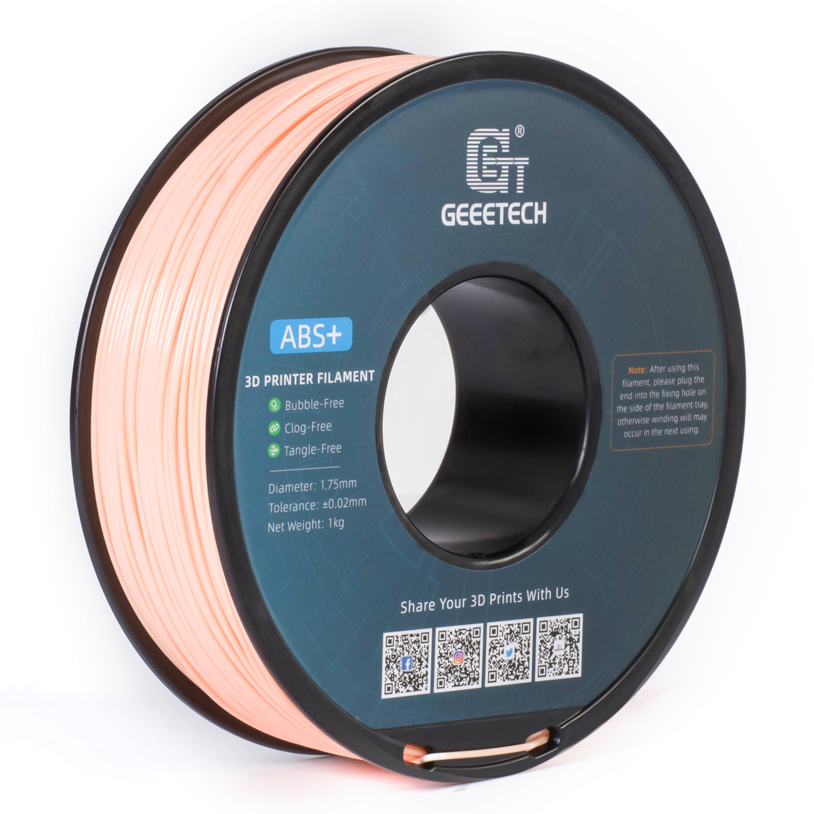 Geeetech 3D Printer ABS+ Filament 1.75mm 1KG/roll Strong Durable Consumables