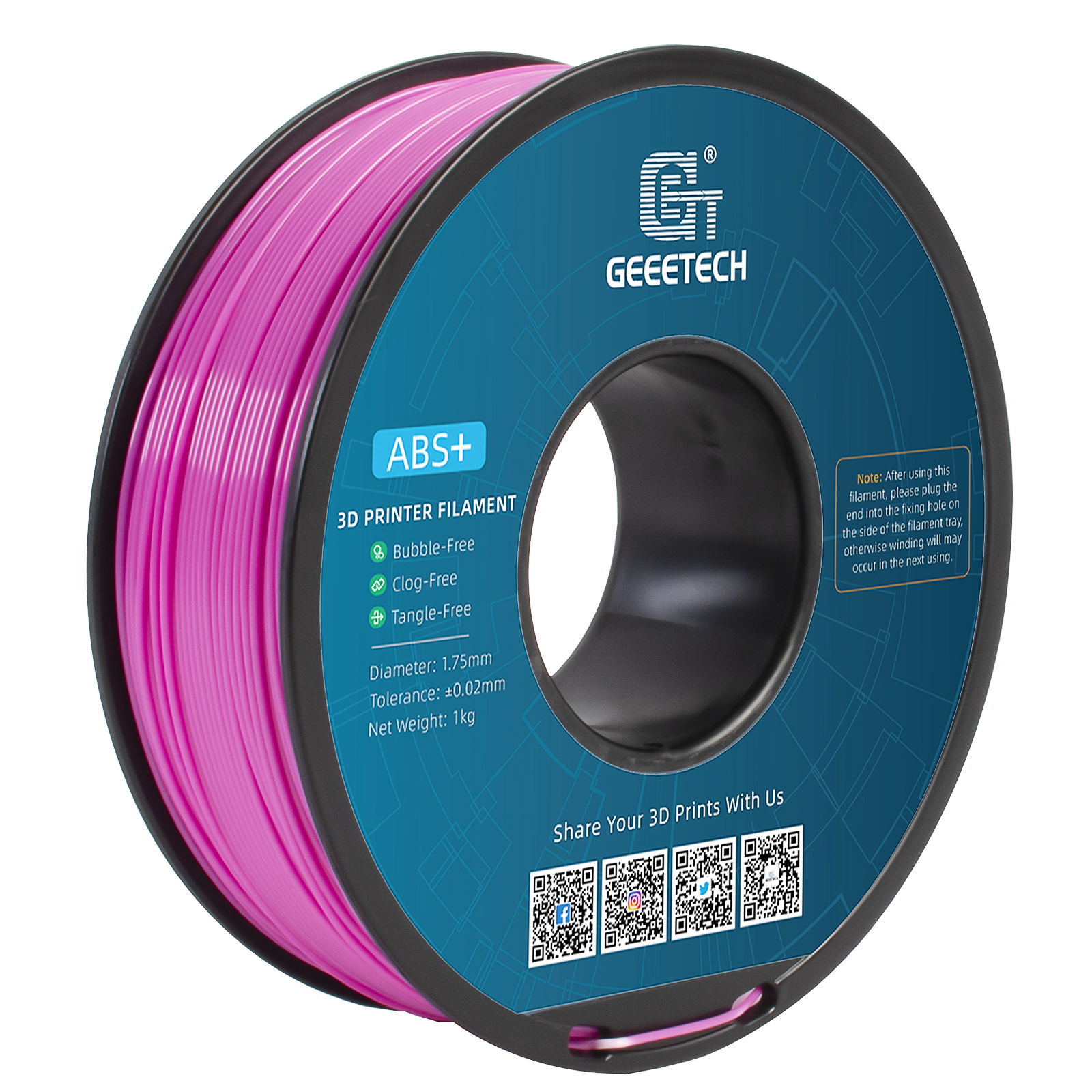 Geeetech 3D Printer ABS+ Filament 1.75mm 1KG/roll Strong Durable Consumables