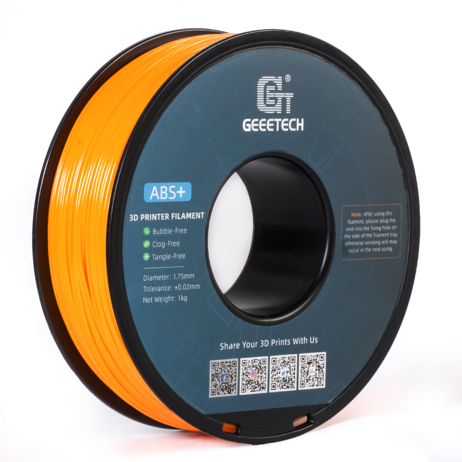 Geeetech 3D Printer ABS+ Filament 1.75mm 1KG/roll Strong Durable Consumables